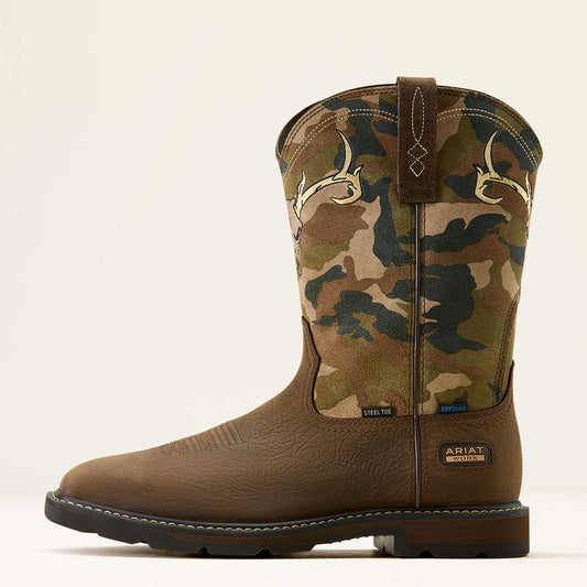 Ariat Groundbrealer Antler Wide Square Toe Steel Toe Work Boot Waterproof EH 10074287