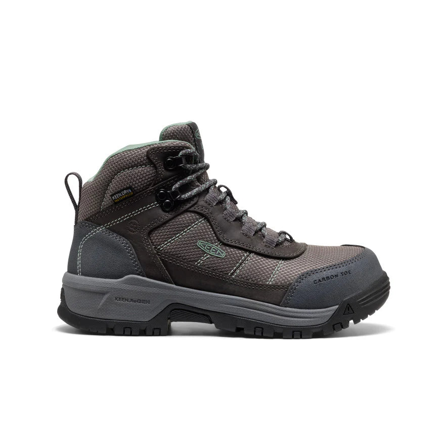Women's KEEN Skokie Waterproof Grey Boot Camo Carbon Fibre Toe EH 1031218