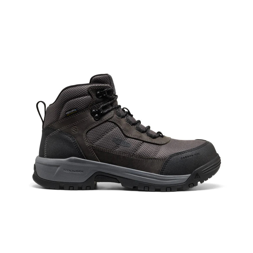 KEEN Men's Skokie Waterproof Work Boot Grey Carbon Fibre Toe EH 1031217