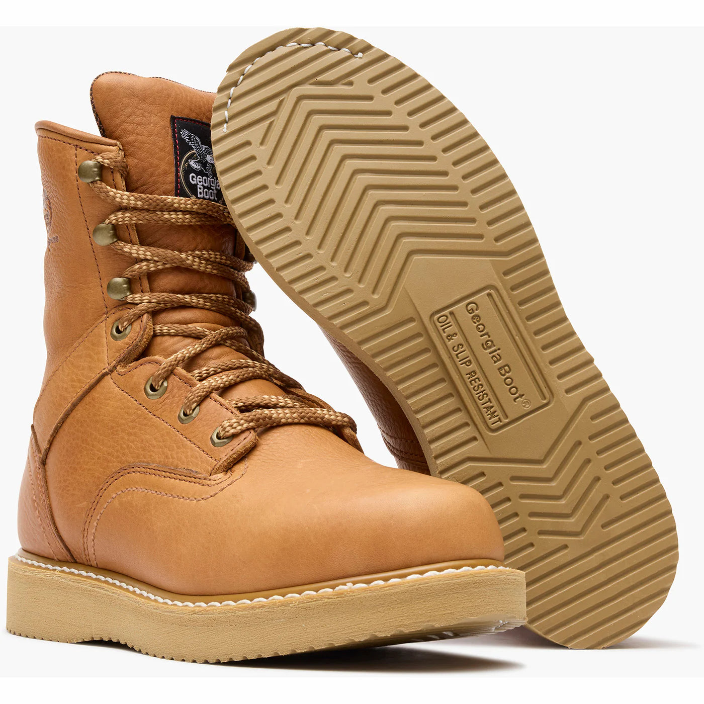 Georgia Boot Wedge Steel Toe 8 inch Lace Up Work Boot EH G8342
