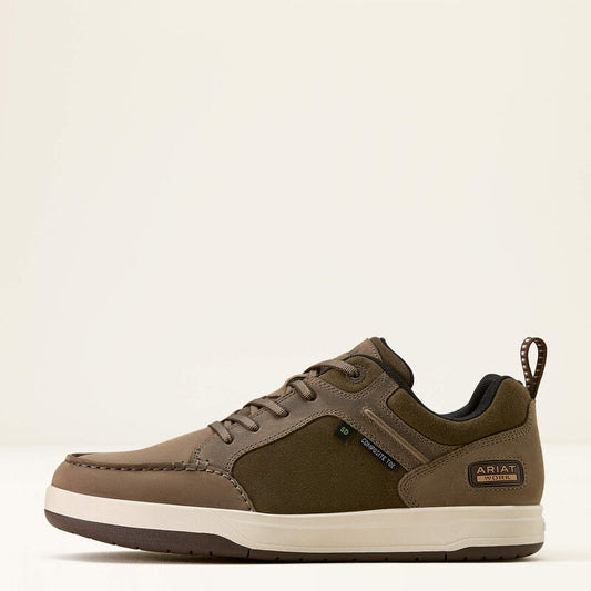 Brown leather shoe on a white background