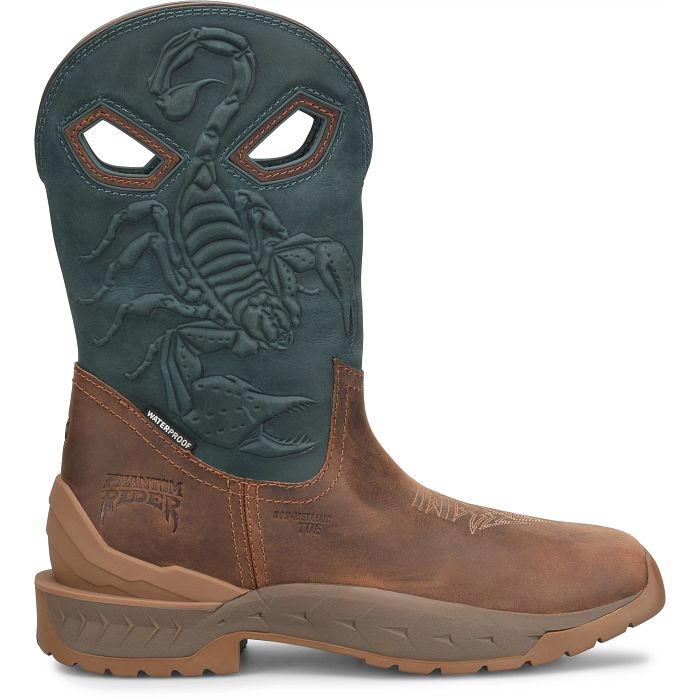 Double H Phantom Rider Burntail Blue Square Toe Comp. Toe Waterproof EH PH6002