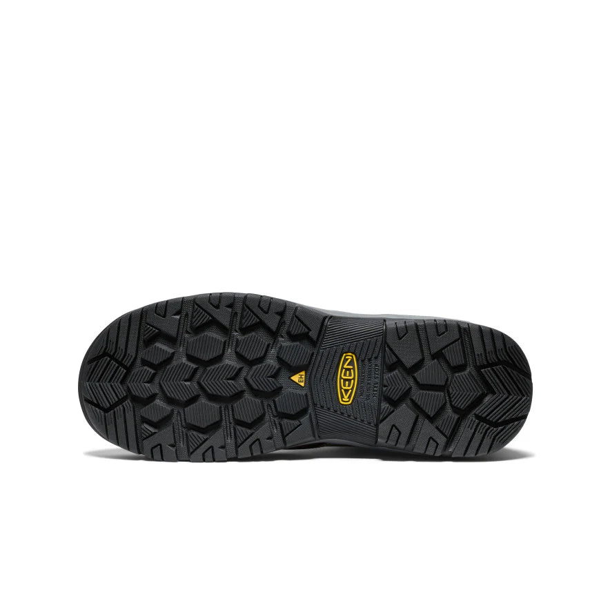 Black shoe sole with a KEEN logo on a white background